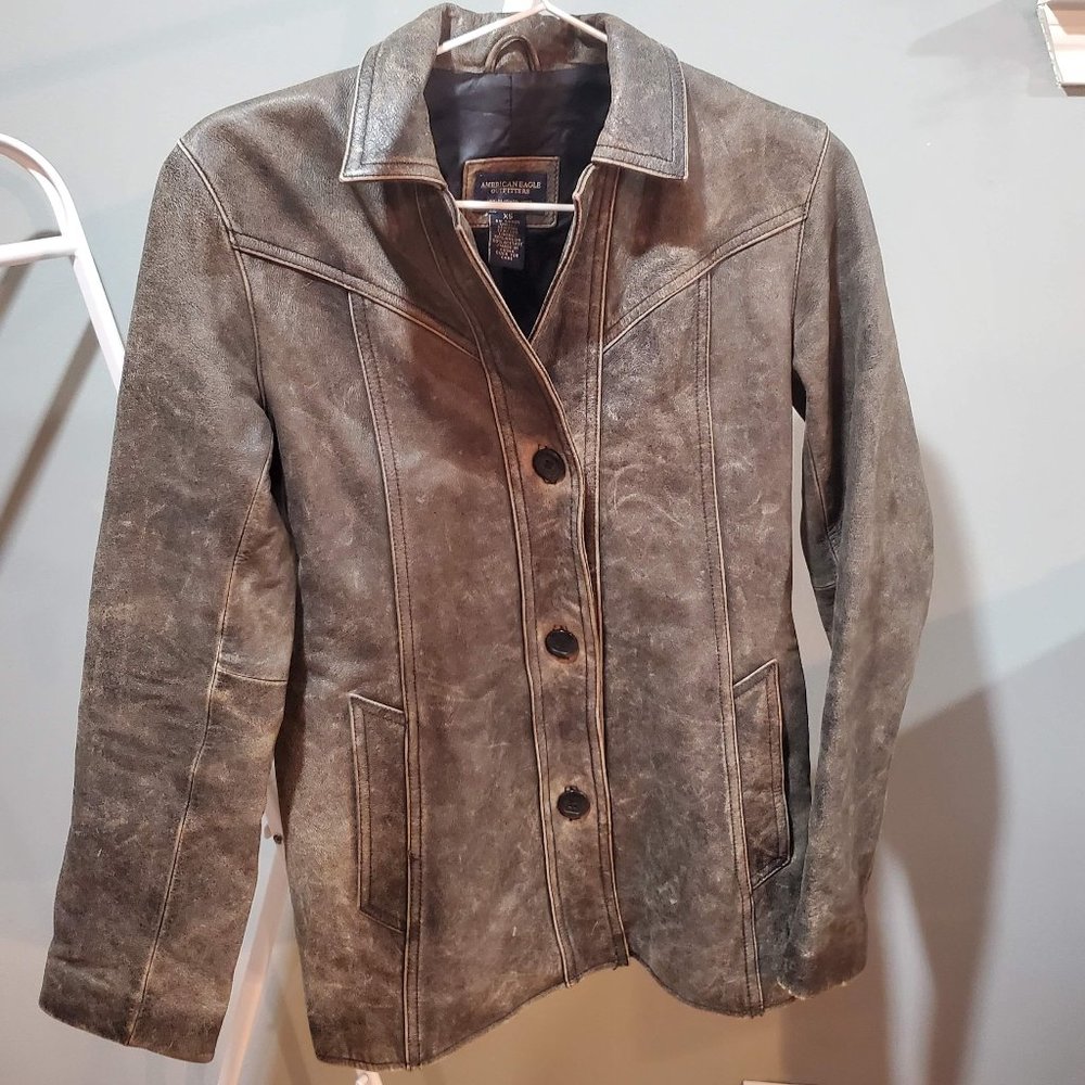 American Eagle Outfitters Leather Jacket XS